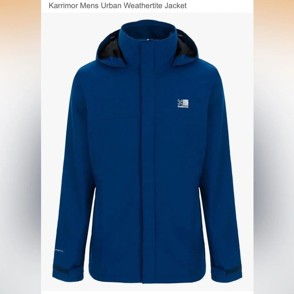 Karrimor Urban Weathertite Men’s Blue Hooded Windbreaker/jacket. Size S Nice!